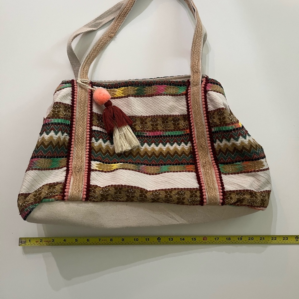 Multicolor Patterned Tote Bag - Picture 10 of 11